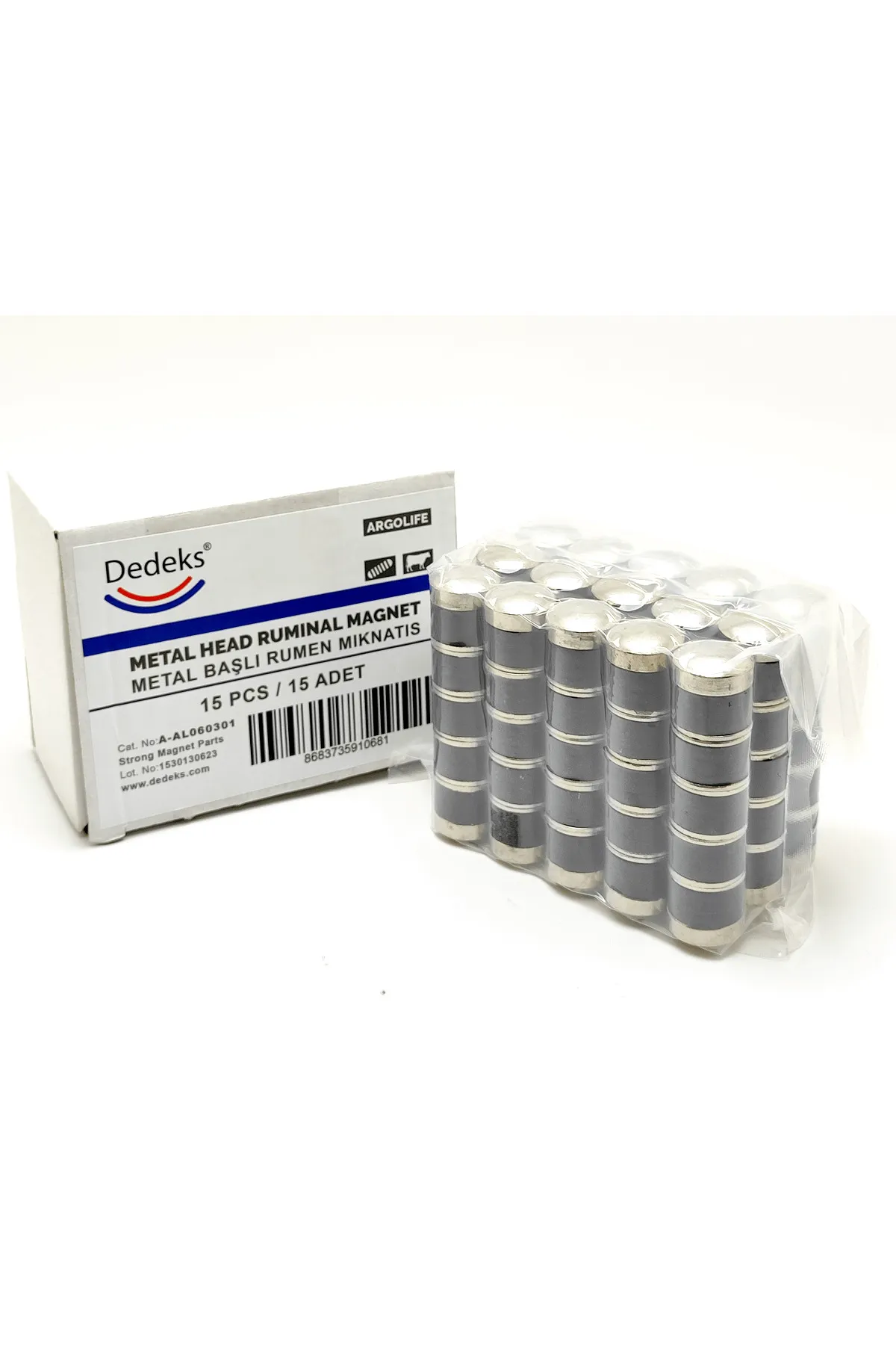 Dedeks 30 Adet Hayvan Rumen Mıknatısı Metal Başlı Japon 1. Kalite