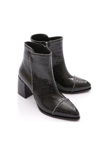 Dgn 900 Kadin Topuklu Bot Siyah Croco