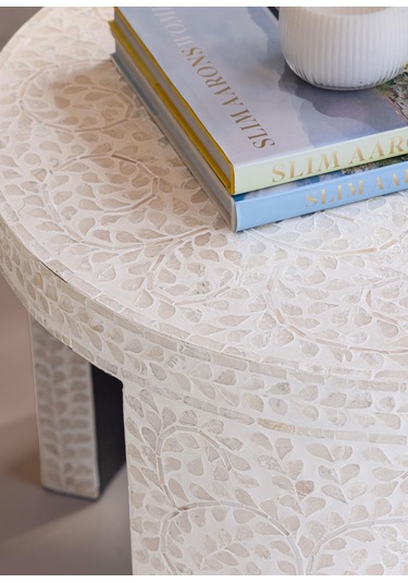 The Mia Sedef Tabure Yan Sehpa 66x48 Cm Tlc0117 Çok Renkli