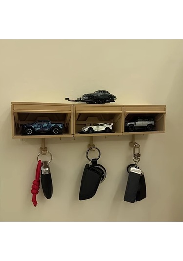 Chuangyinshop Fantastik Garaj Anahtarlığı Gri Kapaklı Duvara Monte Anahtar Saklama Kutusu Gri