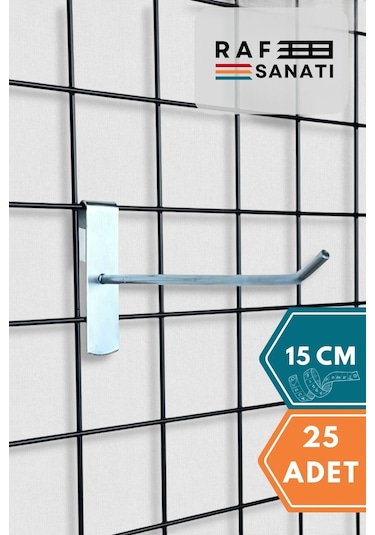 25 Adet Tel Pano Kancası 15 Cm Askı Kanca Raf Askısı Raf Aksesuar Galvaniz