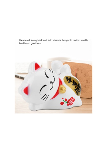 Fosenze Güneş Enerjili Uyku Kedi Figürü - Abs Malzeme, Enerji Tasarruflu, Kolları Sallayarak Servet Ve Şans Getirir - Araba, Ev, Ofis İçin Dekoratif Öğe