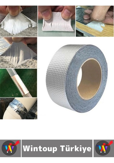 Ultra Güçlü Su Geçirmez Isıya Dayanıklı Alüminyum İzolasyon Tamirat 72 Mm X 2 Metre Çamur Bant 2 Adt