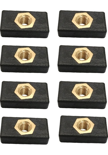 Xurunkeji 8 Adet Kayak Yan Montajlı Sürgülü Ray Sürgüleri Olta Kamışı Tutucu Montaj Tabanı Sürgülü Somun 6x6x2cm