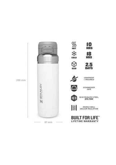 Stanley The Quick Flip Paslanmaz Çelik Buz Beyaz Termos 1.06 Lt Beyaz