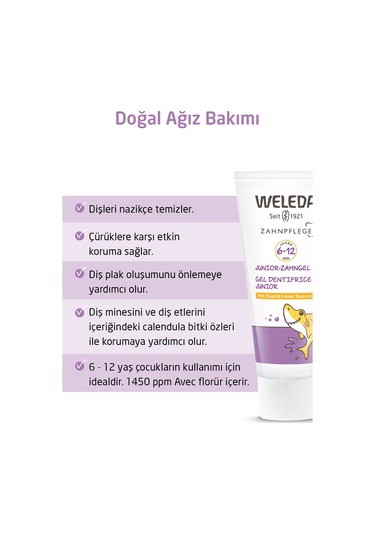 Weleda Çocuklar İçin Florürlü Bitki Özlü Doğal Diş Macunu 6-12 Yaş 50 ML