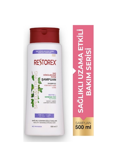 Restorex Speed Strong Saç Dökülmesine Karşı Şampuan 500 ml - Sarmaşık Özlü, Sağlıklı Uzama, Dökülme Karşıtı Restorex Speed Strong Saç Dökülmesine Karşı Şampuan 500 ml - Sarmaşık Özlü, Sağlıklı Uzama, Dökülme Karşıtı