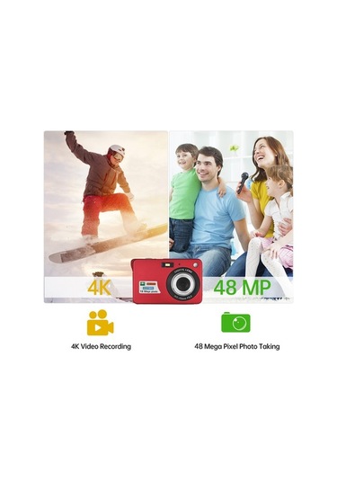 Trendooze Springsun 4k Dijital Kamera 48mp 2.8 İnç Tft Ekran Otomatik Odaklama 16x Dijital Zoom Dahili Flaş 2 Adet Bf