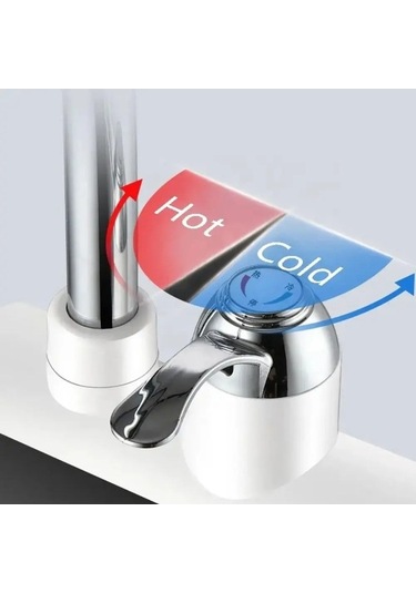 Novahub Drkf3 Paslanmaz Çelik Sıcak Su Musluğu Beyaz Beyaz