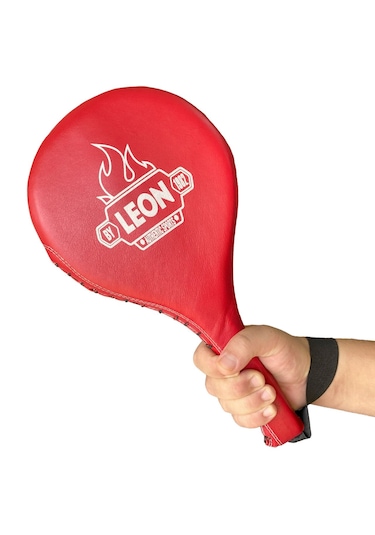 Leon Ultimate Hakiki Deri Boks Ve Kick Boks Raket Ellik Kırmızı
