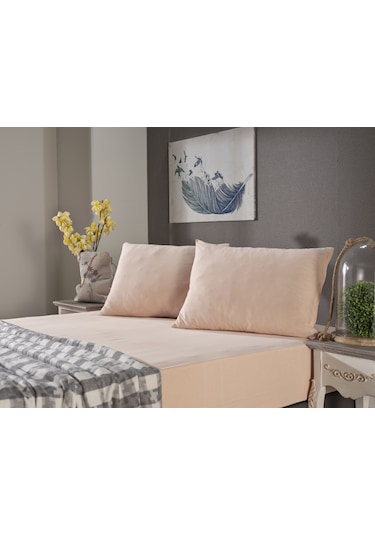 Penye Tek Kişilik Kingsize Çarşaf Takımı - Somon