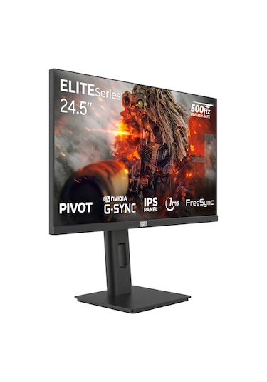 Dragos EliteSeries E245FHD500 24.5" 1 MS 500 Hz FreeSync G-Sync IPS Pivot Oyuncu Monitörü