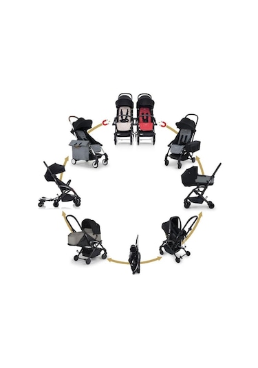 Connect³ İkiz Bebek Arabası / Black - Grey Black - Grey