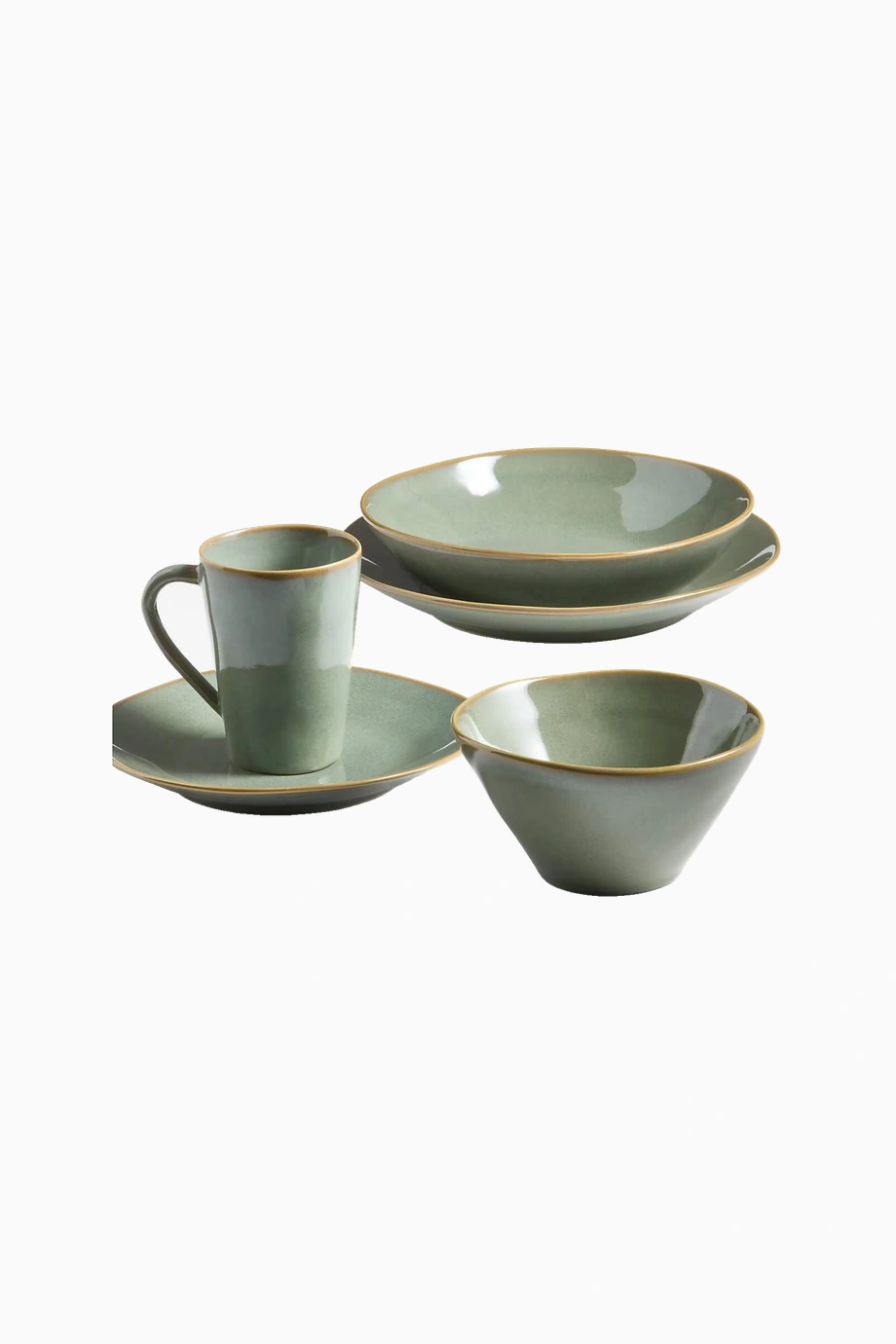 Marin Adaçayı Yeşili El Yapımı Stoneware Seramik Kupa 350 Ml Yeşil