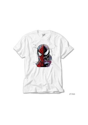 Venom Vs Spiderman Beyaz Tişört Beyaz