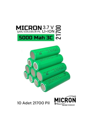 Micron 21700 5000 Mah 3c Li-ıon Pil 10 Adet