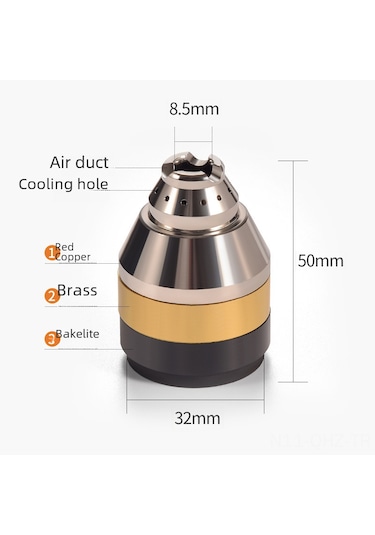 Aubyhe P80 Plazma Kesici Aleti Koruyucu Kılıfı - Dayanıklı Seramik Uyumlu Korumalı Uç Parça Temel Tip, 1 Adet