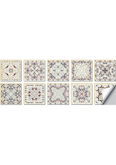 Turuncu&kırmızı Kristal Çini Kendinden Yapışkanlı 3d Duvar Sticker Mutfak Duvar Kağıdı Duv Oturma Odası Duvar Sticker Dğ. 56865282 Diğer