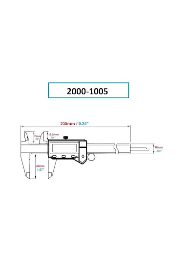 Dasqua 2000-1005 150Mm Mavi Lcd Ekran Dij Kumpas Ip54 Korumal