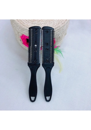 3 Adet Saç Kesici Tarak Çift Taraflı Saç Kesimi Makas Plastik Saç Tarak Kesici Giyotin Paslanmaz Çelik Bıçak Saç Şekillendirici Jilet