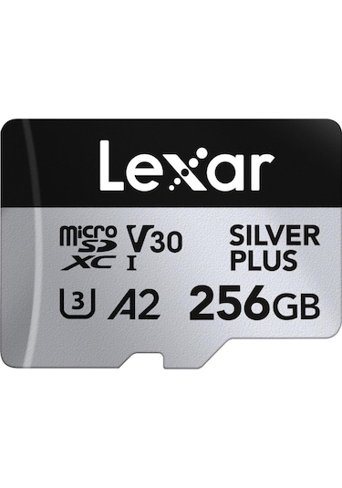 Lexar 256 GB Silver Plus 205 MB/S 4K V30 UHSI Micro SD Hafıza Kartı