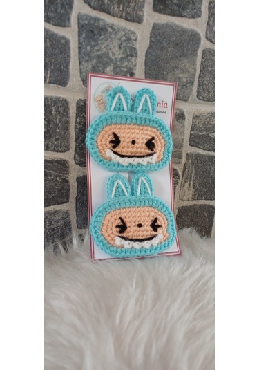Örgümania Labubu Çıtçıtlı Toka- 7 Cm Mavi