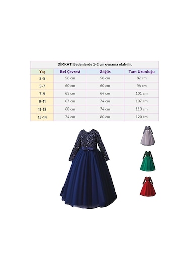 Mashotrend Yeşil Zara Payetli Çocuk Abiye - Kız Çocuk Elbise Çok Renkli