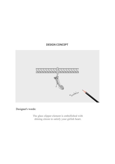 Wostu Parlak Cam Terlik 925 Ayar Gümüş Topuklu Pembe Kalp Zirkon Kolye Charm Fit Orijinal Bilezik Takı Gümüş