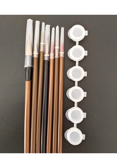 Çini Tahrir, Seramik Sırlama Fırça Seti, Seramik Boyama, Çini, Vazo, Resim, Brush-7 Adet