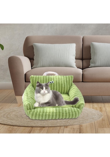 Suntek Yastıklı Evcil Hayvan Kanepe Yatağı Yuvası Yeşil-s