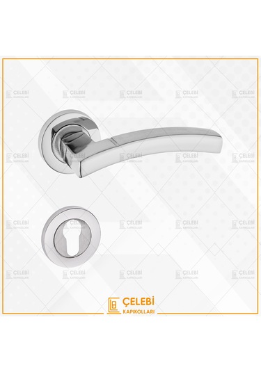 Balmondi Kol Yuvarlak Rozetli Nikel Saten Yale Kapı Kolu