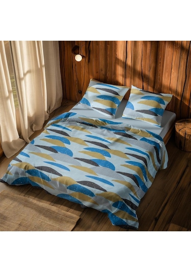 Cotton Collection Tek Kişilik Nevresim Takımı Adalar Çok Renkli
