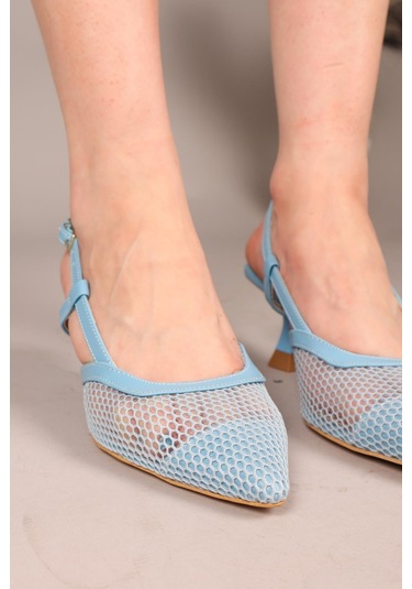 Thalia Arkası Açık File Stiletto Mavi-8064 Mavi