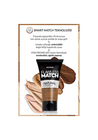 Avon Flawless Match Natural Likit Fondöten Spf20 30 ML Nude 228G