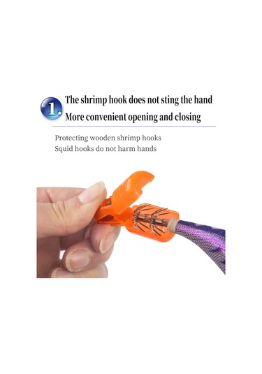 5 Adet Ahşap Karides Kancası Jig Kalamar Şemsiye Kancası Şapka Ll'yi Koruyun Diğer