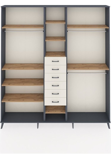 Arges Dolap 10 Raflı 6 Çekmeceli 3 Askılı 220x30x243 Antrasit-çam/aytaşı Atlas Çam/aytası Arges Dolap 10 Raflı 6 Çekmeceli 3 Askılı 220x30x243 Antrasit-çam/aytaşı Atlas Çam/aytası