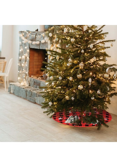 Xindoker Kırmızı Baskılı Noel Ağacı Etkili Noel Bayramı Dekorasyon Aksesuarı