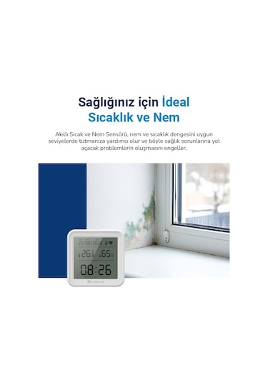 Hybrone Akıllı Wi-fi Lcd Ekranlı Sıcaklık Ve Nem Sensörü