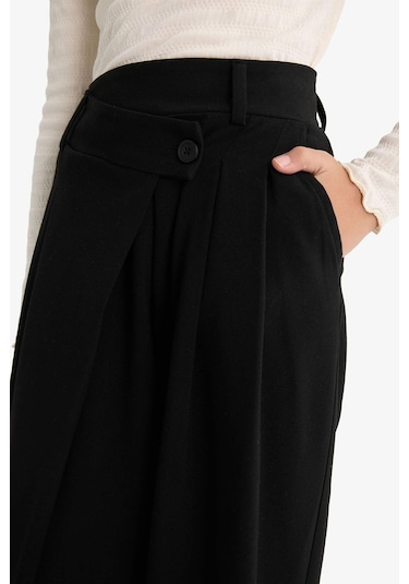 Defacto Kız Çocuk Baggy Fit Geniş Bol Paça Gabardin Pantolon G1622a825aubk59 Siyah