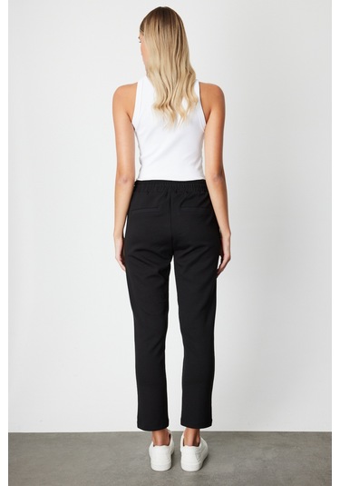 On Kadın Fermuar Cepli Dar Paça Eşofman Altı 66914 Siyah Siyah