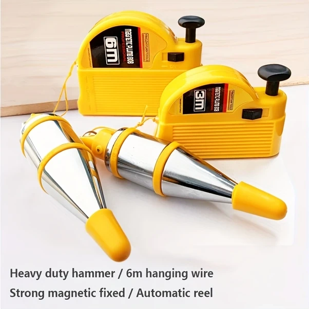 Willowhaven 6 Metre Manyetik Çekül Çekül İpi İnşaat Marangoz Manyetik Taban