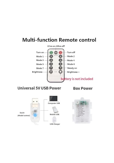 Çok Renkli 10m 20m Led Dize Işık Bakır Tel Uzaktan Usb Pil Kumandalı Garland Noel Peri Işık Tatil Düğün Parti Ev Dekor Için Led Battery Box 20m 200led Çok Renkli