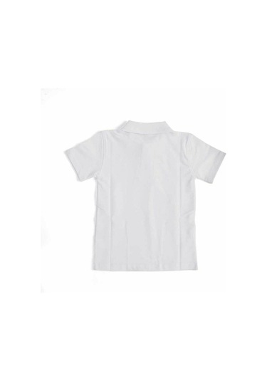 Polo Yaka Tişört Alm Kısa Kol 6-16 Yaş Çocuk Beyaz Okul Tişört/T Beyaz