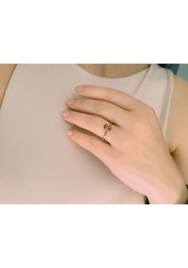 Sirius Oval Kesim Pembe Turmalin Tektaş Yüzük 0831R0018