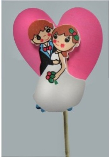 Gelin Damat Kalpli Çubuklu Pk1(20 Adet)