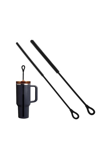 Fosenze 2 Adet 25cm Silikon Pipet Temizleme Fırçası - Esnek Çelik Çekirdekli, Yeniden Kullanılabilir, Uzun Saplı Yumuşak Tüylü - Cam Pipetler Ve Karıştırma Bardakları İçin 6mm+9mm Siyah