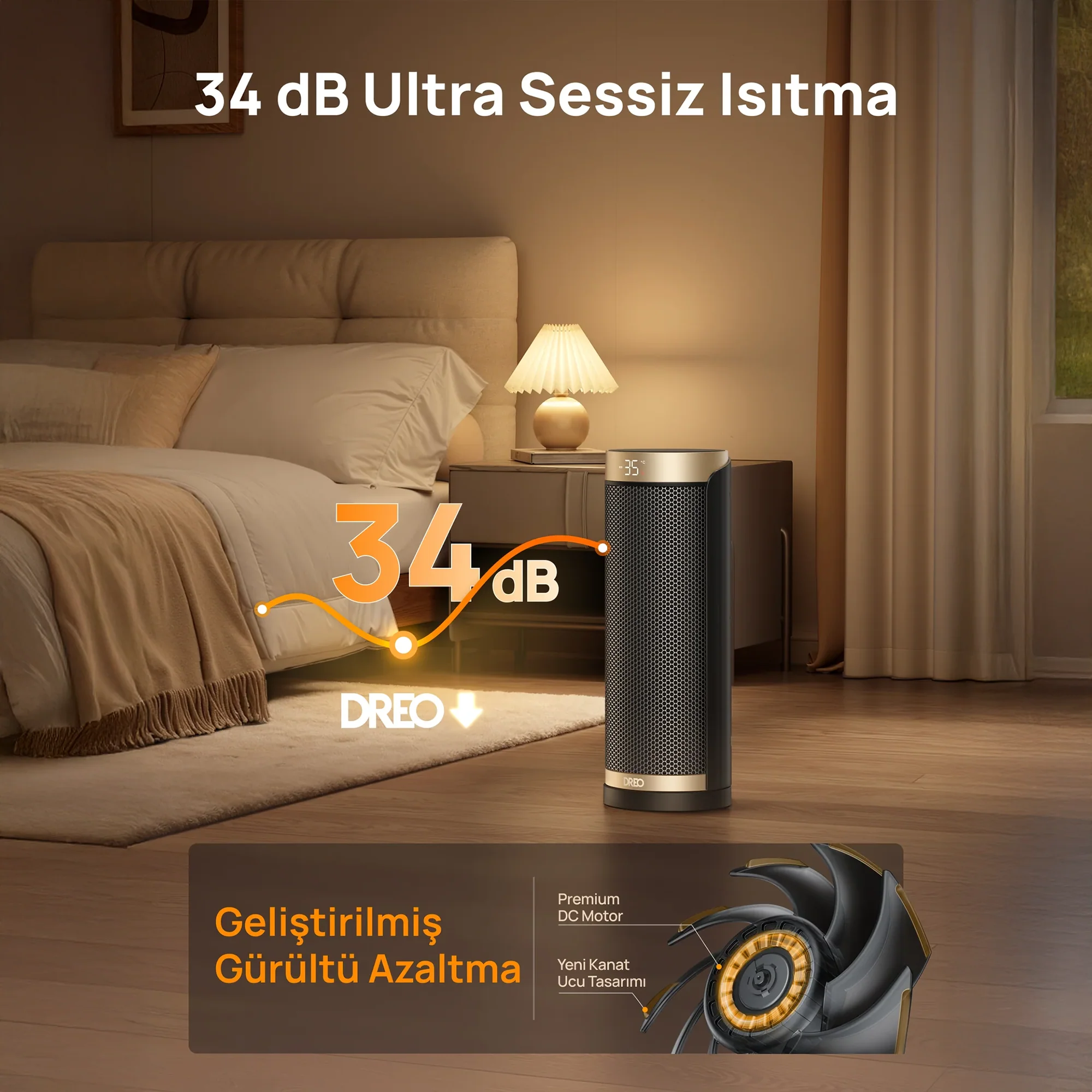 Dreo Solaris Slim H3s Akıllı Elektrikli Isıtıcı