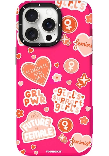 İphone 15 Plus Uyumlu Kılıf Bethany Green Tasarımlı Youngkit Sweet Language Kapak Pembe