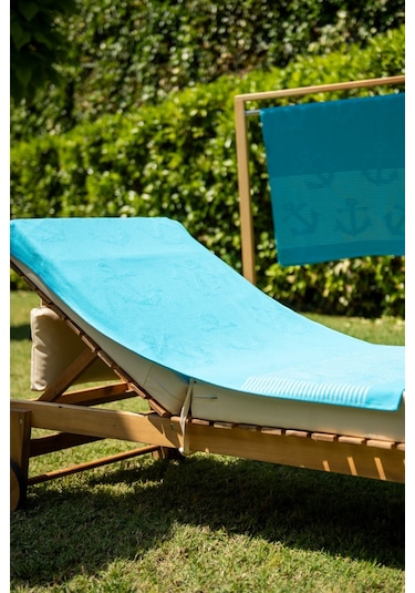 Menderes Home Cotton Collection Bukle Plaj Havlusu Çapa Turkuaz