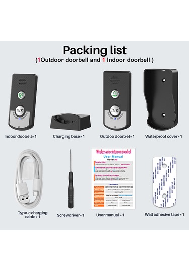 Monozone Diyafon İnterkom Audio Kablosuz Konuşmalı Diyafon